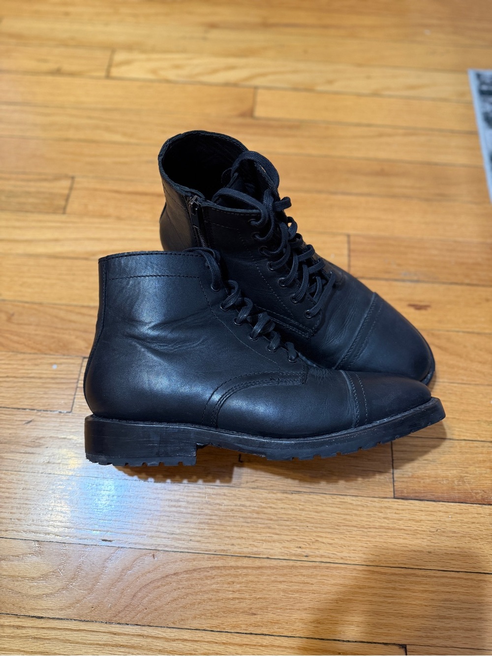 Thursday Boot Company Black Leather Lace-Up Ankle Boots